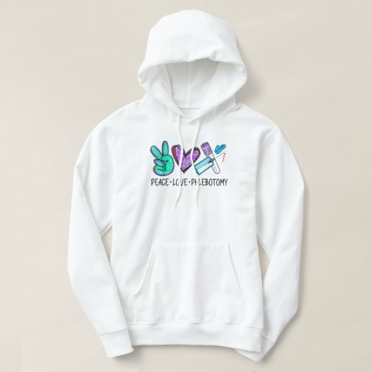 Vredesliefde Phlebotomie Phlebotomist Tech-technic Hoodie (Design voorkant)