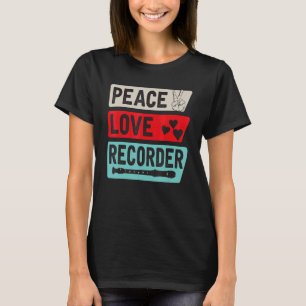 Vredesliefdeblokfluitmuziekinstrumentblokfluitfl T-shirt