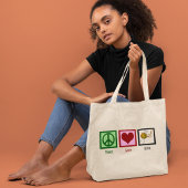 Vredesliefdes en -breien grote tote bag