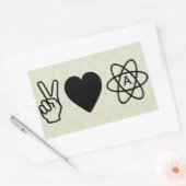 Vredesliefdesatheïsme Rechthoekige Sticker (Envelop)