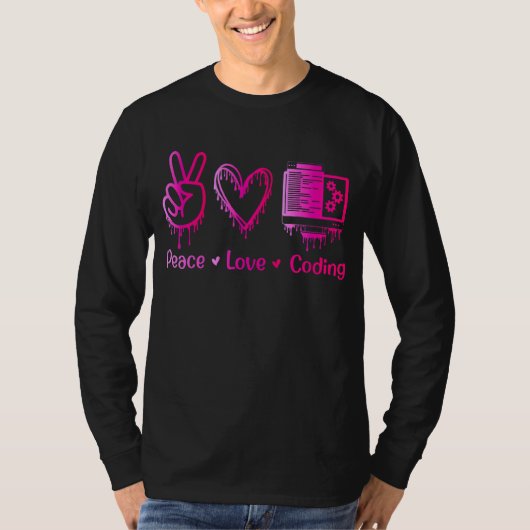 Vredesliefdescodering! Vrouw Programmer Developer T-shirt (Voorkant)