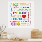 Vredesliefdesgeluk Poster (Keuken)