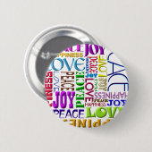 Vredesliefdesgeluk Ronde Button 5,7 Cm (Voorkant /achterkant)