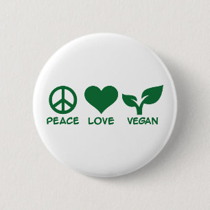 Vredesliefdesvegan Ronde Button 5,7 Cm