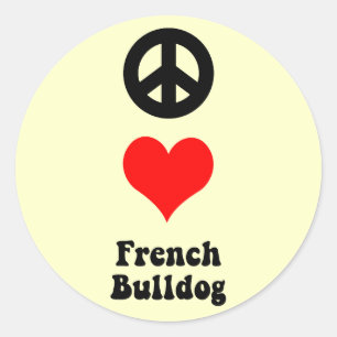 Vredesliefhebber Franse Bulldog Ronde Sticker