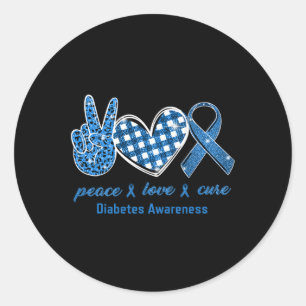 Vredesliefhebber Leopard Diabetes Bewustmaking Sur Ronde Sticker