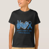 Vredesliefhebber Leopard Diabetes Bewustmaking Sur T-shirt (Voorkant)