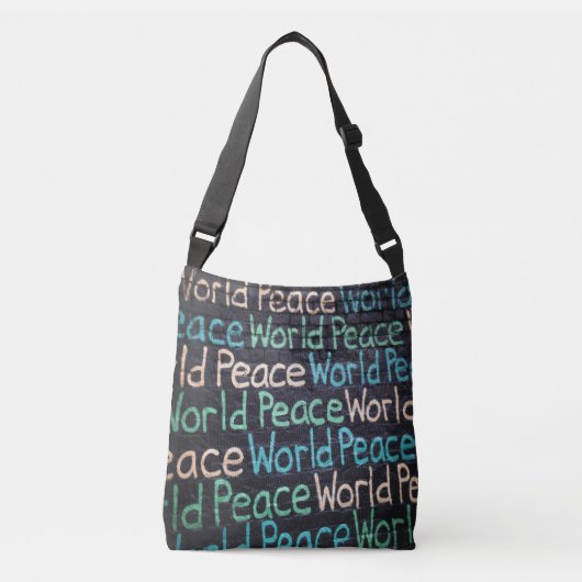 Vredesliefhebber van de wereld Peaceful Crossbody Tas (Voorkant)