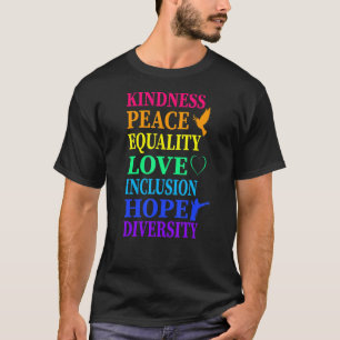 Vredesliefhebbers Gelijkheid Diversiteit Mensenrec T-shirt