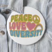 VREDESLOVE DIVERSITEITSKnop - kolossaal Ronde Button 6,0 Cm (In situ)