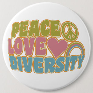 VREDESLOVE DIVERSITEITSKnop - kolossaal Ronde Button 6,0 Cm