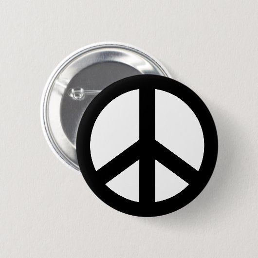 Vredespictogram Ronde Button 5,7 Cm (Voorkant /achterkant)