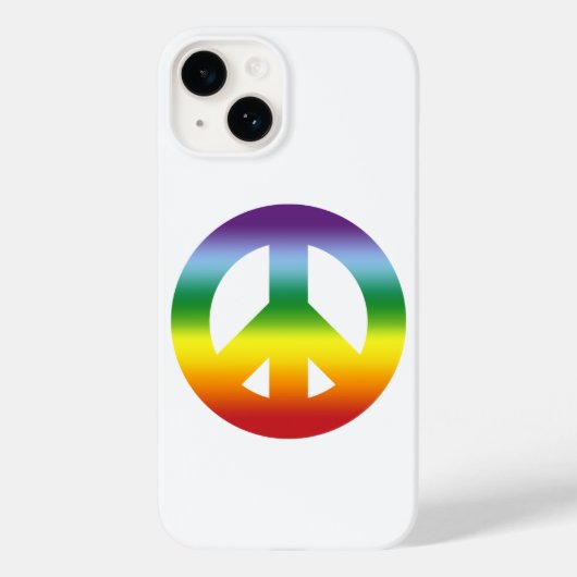 Vredessignalen regenboog in zomerkleuren op wit Case-Mate iPhone case (Achterkant)