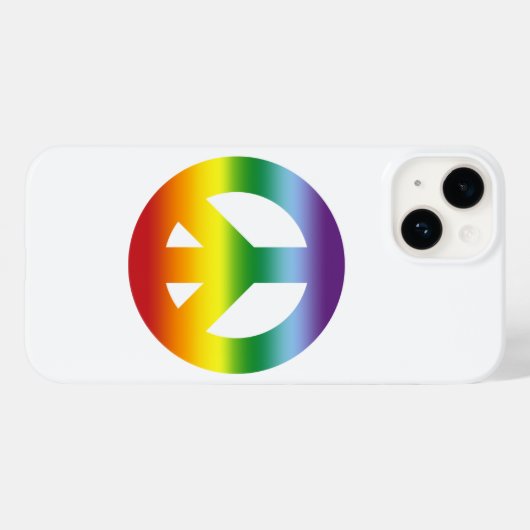 Vredessignalen regenboog in zomerkleuren op wit Case-Mate iPhone case (Achterkant (horizontaal))