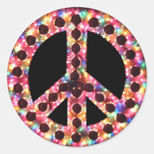 Vredessticker met vijf kleuren ronde sticker