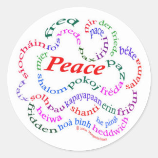 Vredesstickers Ronde Sticker