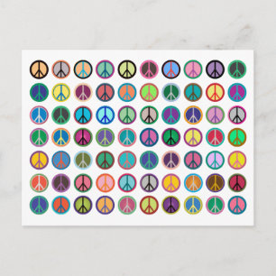 Vredessymbolen in kleur briefkaart
