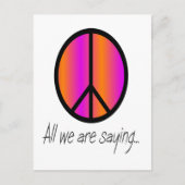 Vredessymbool "Alles wat we zijn gezegde" Briefkaart (Voorkant)