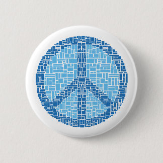 Vredessymbool (blauw) ronde button 5,7 cm