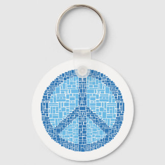 Vredessymbool (blauw) sleutelhanger