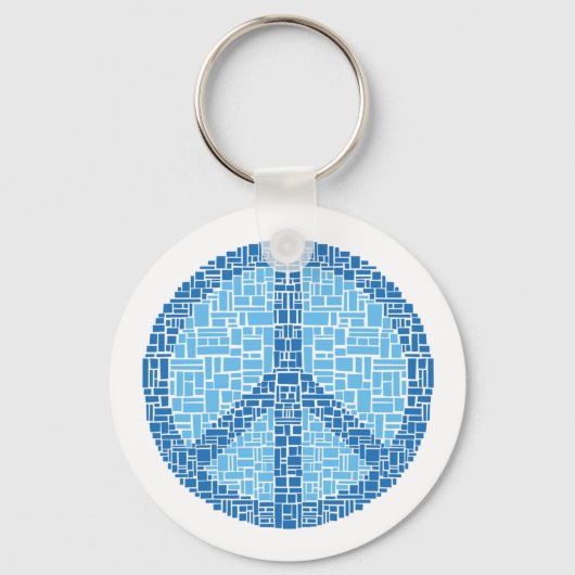Vredessymbool (blauw) sleutelhanger (Voorkant)