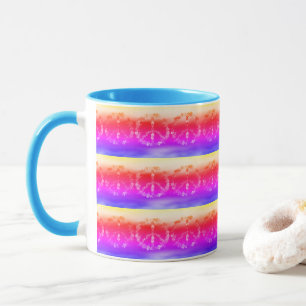 Vredessymbool bloem krachtig Rainbow-kleuren Mok