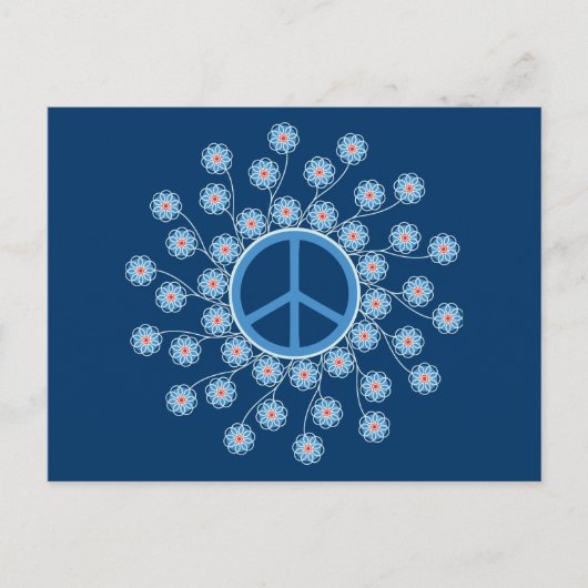 Vredessymbool Bloemen Briefkaart (Voorkant)