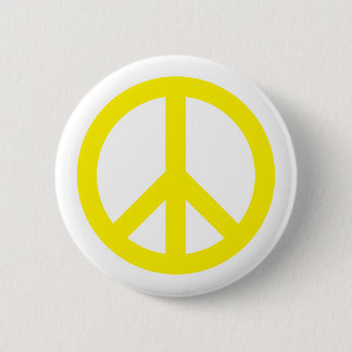 Vredessymbool - Geel Ronde Button 5,7 Cm