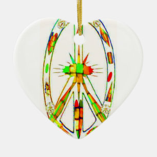 Vredessymbool gekleurd glas keramisch ornament