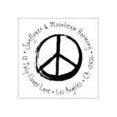 Vredessymbool Hippie Love No War 1960s Sign Rubberstempel (Afrduk)