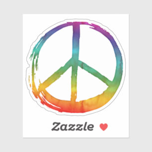 VREDESSymbool Hippie Waterverf Stropdas-kleurstofp Sticker