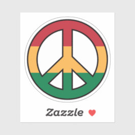 Vredessymbool met rasta kleuren sticker