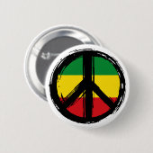 Vredessymbool met reagensstijl ronde button 5,7 cm (Voorkant /achterkant)