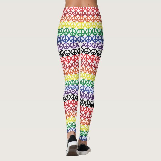 Vredessymbool Multi-Rainbow Stripes Leggings (Achterkant)