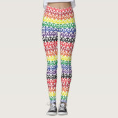 Vredessymbool Multi-Rainbow Stripes Leggings (Voorkant)