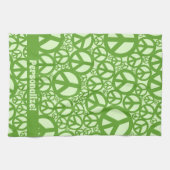 Vredessymbool Patroon groen Theedoek (Horizontaal)