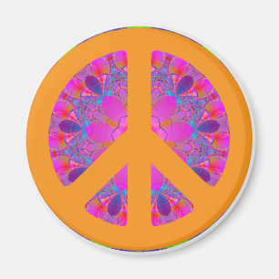 Vredessymbool, psychedelisch ontwerp magneet