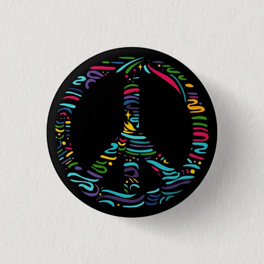 Vredessymbool Ronde Button 3,2 Cm (Voorkant)