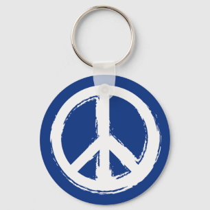 Vredessymbool voor blauw sleutelhanger
