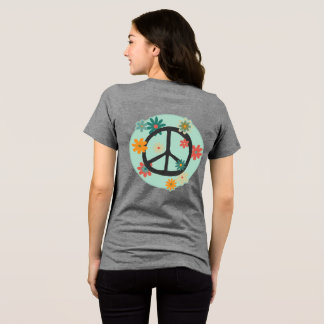 Vredessymbool, vredesteken met bloemen Tri-Blend shirt