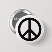 Vredessymbool - zwart ronde button 5,7 cm (Voorkant /achterkant)