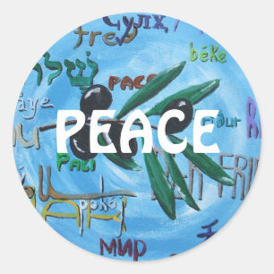 "Vredestaal" - PEACE Fine Art-stickers Ronde Sticker