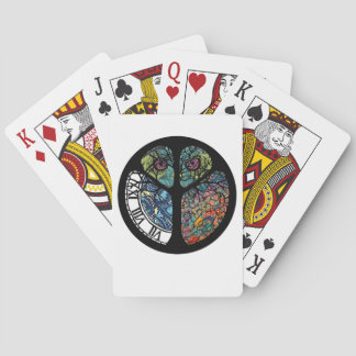 Vredesteken Boom Uil Kleurrijk Ontwerp Pokerkaarten