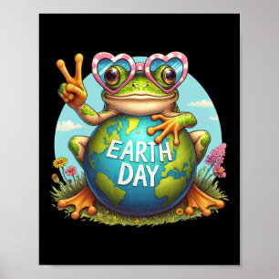 Vredesteken Hand Frog Kinder Mannen Vrouwen Earth Poster
