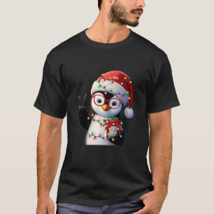 Vredesteken Hand Pinguïn Kerstmis Pinguïn Pa T-shirt