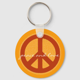 vredesteken , hippies retro sleutelhanger