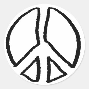 Vredesteken hol ronde sticker