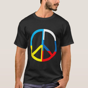 Vredesteken in Oekraïne en Russische vlag - Wereld T-shirt