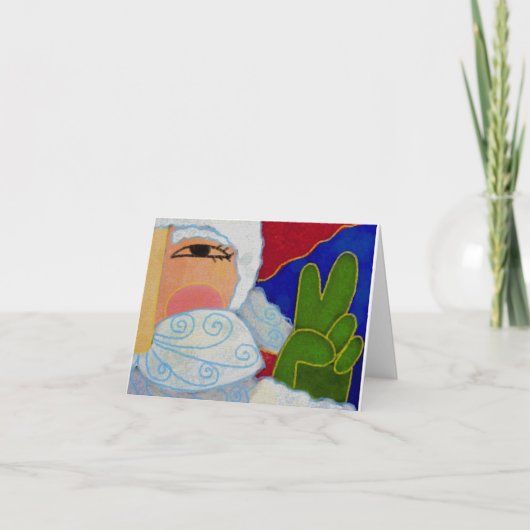 Vredesteken Kerstman Abstracte Kunst Kaart (Voorkant)