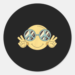 VREDESTEKEN LIEFDE 60s 70s Groovy Hippie Kostuumza Ronde Sticker